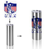 JKGTKC 25pack 20oz sublimation straight tumbler bluk double wall stainless steel vacuum cup with metal straw and silding lid for wholesale banks for DIY gift （silver） JKGTKC