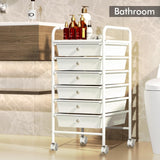 Storage Cart, Rolling Utility Cart with 6 Drawers, Multipurpose Storage Utility Cart on Wheels, for Home, Kitchen, Office, School, Teacher Vivihomety