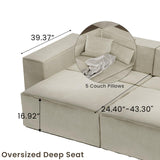POVISON Smart 92.91" Power Loveseat Sofa Bed Sleeper Sofa, Sectional Sofa Couch with Track Arm, 2 Couch Pillows, Anti-Scratch & Water-Proof, Beige POVISON Smart