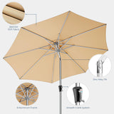 HOMSHADE 9FT Aluminum Outdoor Patio Umbrella, 5-Year Fade Resistant Market Table Umbrella, UPF50+ UV Protection with Push Button Tilt, Crank for Pool Deck and Garden (Beige) HOMSHADE