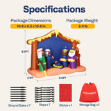 VIVOHOME 8FT Christmas Inflatable Outdoor Decoration, Nativity Scene Set, Navidad Blow Up Yard Decor with Built-in LED Light for Lawn, Garden, Party VIVOHOME