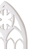 Sintosin Gothic Arched Window Frames for Wall Decor Living Room 20 X 33 Inch, Hanging Distressed White Wooden Farmhouse Window Pane, Rustic Cathedral Window Frame for Halloween Entryway Sintosin