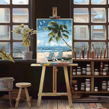 Natuyalo Paint by Numbers Kit for Adults - Beach DIY Adult Paint by Number Kits Seascape Acrylic Canvas Painting for Adults Beginners Kids Art Crafts Without Frame, 16x20 Inch Natuyalo