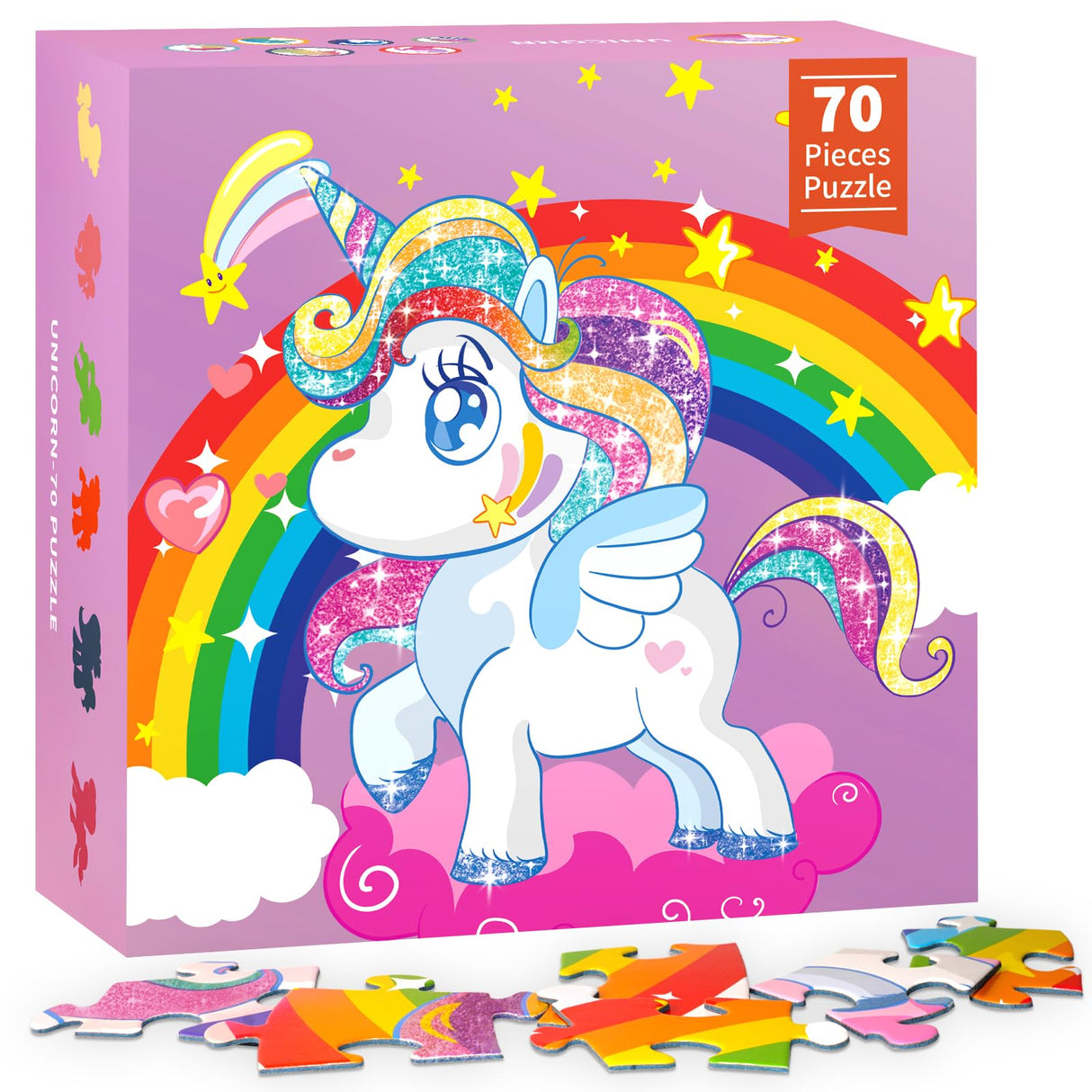 Jigsaw Floor Puzzle Toys for Kids - 70 Piece Large Toddler Puzzles for Kids Ages 3-6 Years Old - Educational Toy Birthday for Girls Boys 3 4 5 6 7 8 DUNEMEI