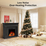 43 Inch Fireplace TV Stand with Mantel - Electric Fireplace Heater, Wooden Entertainment Center, Adjustable LED Flame, Freestanding (750W/1500W),Black ZAFRO