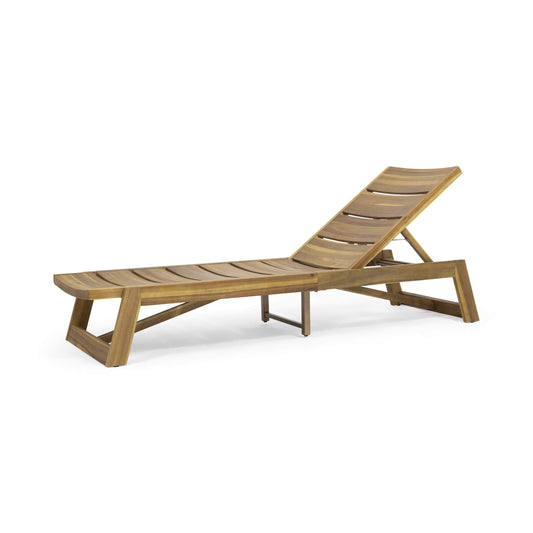 GDFStudio Outdoor Wood and Iron Chaise Lounge, and Yellow