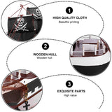 1Pc Wooden Pirate Model Sailboat Vessel Model Sailing Boat Home Decor IMIKEYA