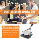 POLIGO BBQ Grill Cleaning Brush Bristle Free & Scraper - Triple Helix Design Barbecue Cleaner - Non-Bristle Grill Brush and Scraper Safe for Gas Charcoal Porcelain Grills - Ideal Grill Tools Gift POLIGO
