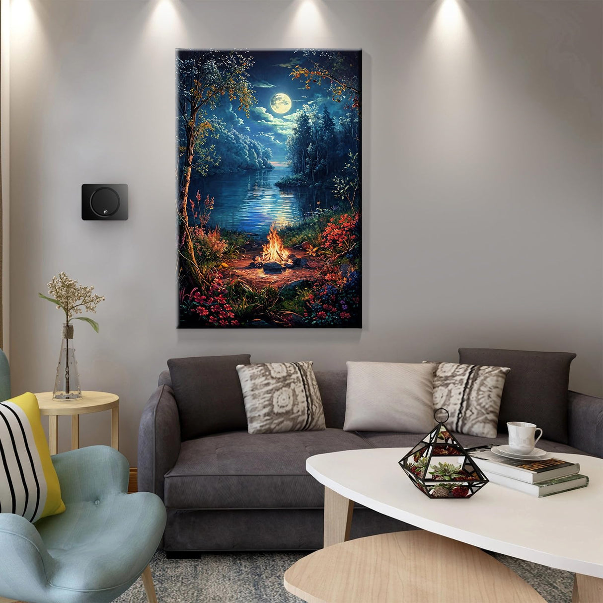 JOOZ Landscape Paint by Numbers Kit for Adults Beginner with Easel Moon Paint by Number on Canvas with Frame DIY Acrylic Painting for Ideal Gift Home Wall Decor 7.87x11.81 Inch JOOZ