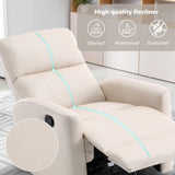 ANJ Manual Swivel Rocker Recliner, Glider Recliners with Padded Armrest and Backrest, Soft Leather Nursery Rocking Recliner Chair Reclining Sofa for Living Room ANJ