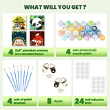 Bowetile 4 Pack Framed Paint by Numbers for Kids Beginners, Easy Cartoon Paint by Numbers for Kids Ages 8-12 on Canvas, DIY Oil Acrylic Number Painting Art Crafts for Home Wall Decor, 8x8in Bowetile