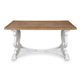 Kate and Laurel Wyldwood Rustic Carved Coffee Table, 38" x 23" x 18", Distressed Brown and White, Farmhouse-Inspired Living Room Decor Kate and Laurel