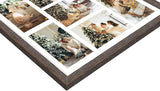 Golden State Art, Set of 3, 13.7x15.7 Distressed Brown Wood Collage Frame - White Mat - Displays Seven 4x6 Photos - Real Glass, Sawtooth Hanger, Swivel Tabs - Wall Mounting, Landscape, Portrait Golden State Art