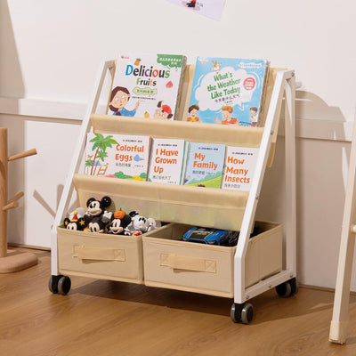 CrsaSwivo Kids Bookshelf Toy Storage - Children's Book Shelf for Kids Rooms, Toddler Bookshelf Baby Bookcase for Nursery, Montessori Toy Organizer