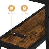 MAKIAAP Full Loft Bed with Desk, Metal High Loft Bed with LED Lights, Charging Station, Full Loft Bed Frames for Kids, Junior, Space Saving, Noise Free, Black (Black, Full) MAKIAAP