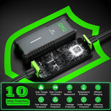 QPQ Level 1-2 EV Charger, 16 Amp 110-240V Portable Electric Car Charger, Electric Vehicle Charging Stations with NEMA 6-20 Plug & NEMA 5-15 Adapter for J1772, Level 2 EV Charger with 21 FT Cable QPQ