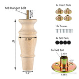 Michanco Wooden Furniture Legs 6 Inch Set of 4 Unfinished Replacement Parts for Couch Sofa Chair Ottoman Cabinet Michanco