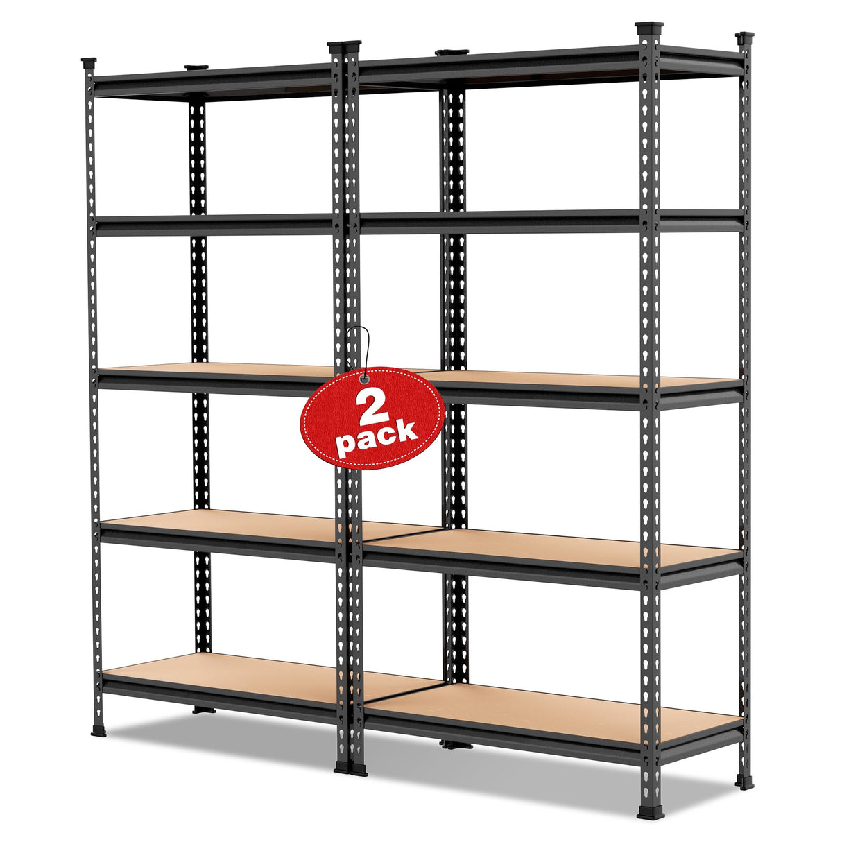 WORKPRO 5-Tier Metal Storage Shelving Unit, 36”W x 18”D x 72”H, Adjustable Storage Rack Heavy Duty Shelf with Particle Board, 4000 lbs Load Capacity (Total) for Garage Warehouse, Pack of 2 WORKPRO
