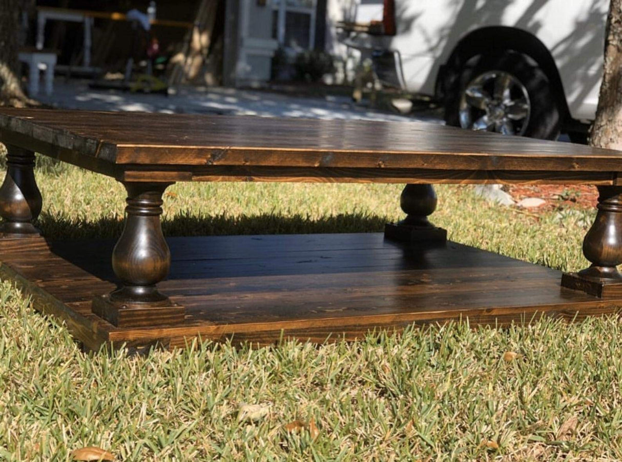 CAROLINA LEG CO. Balustrade Coffee Table Legs - Pine Furniture Legs - Set of 4 - Dimensions: 5" x 10" CAROLINA LEG CO.