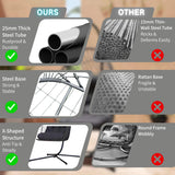 Kingdura Hanging Egg Chair with Stand Indoor Outdoor, Foldable Rattan Wicker Hammock Egg Swing Chair for Bedroom Porch Patio Garden, Thickened Cushion, 350LBS Capacity, Heavy Duty Frame Kingdura