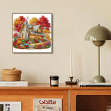 wavaiov Fall Diamond Painting Kits for Adults, Landscape Maple Leaf Flower Diamond Art Kits for Beginners, 5D DIY Special Shape Diamond Dot Painting Gem Art Kits for Home Decor 11.8x11.8 Inch wavaiov