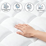 ELEMUSE King Size Dual Layer 3 Inch Memory Foam Mattress Topper, 2 Inch Cooling Gel Memory Foam and 1 Inch Thick Soft Pillow Top Mattress Pad Cover for Back Pain Relief, Bed Topper for Side Sleep ELEMUSE