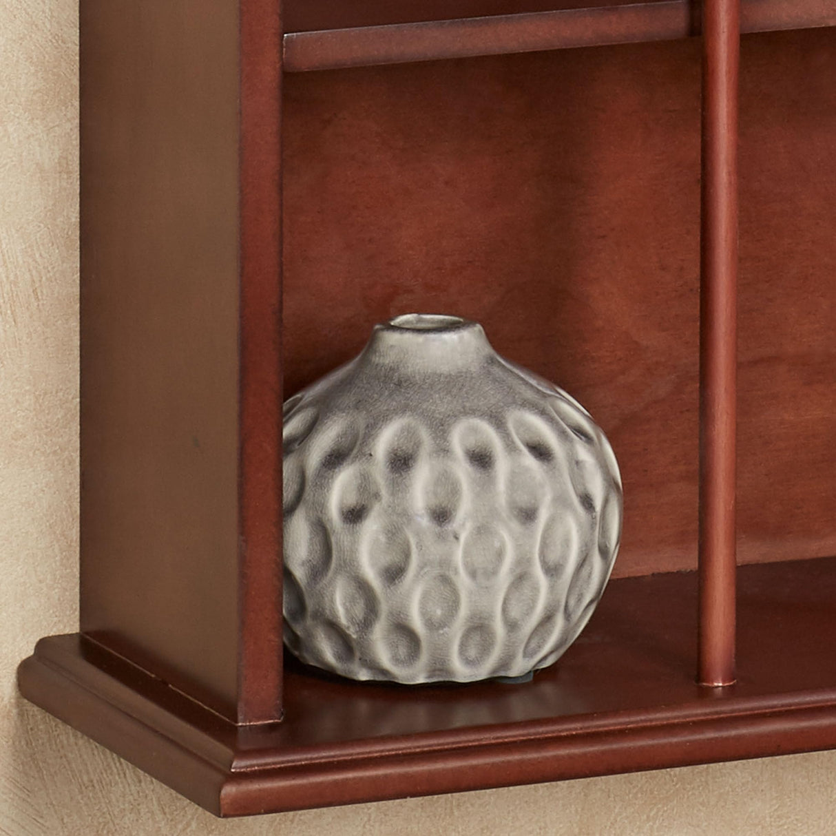 Touch of Class Mackenzie Classic Cherry Vertical Curio Shelf - Handcrafted Wood - Traditional Style Decor - Elegant Display for Bedroom, Kitchen, Living Room, Foyer - 36 Inches High Touch of Class