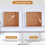 Bamboo Roller Blinds Shades,Outdoor Bamboo Roll Up,Vertical Lifting,Natural,Breathable,Waterproof Roller Shades for Privacy Protection,Sun Shade,Blackout,Ventilation,Easy Installation,36x72in（WxH BAYUE