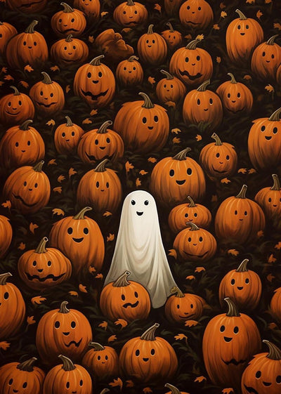 CSZPPQAF Paint by Numbers for Adults Beginner, Halloween Pumpkin Ghost Paint by Number Kits on Canvas Without Framed, Acrylic Watercolor DIY Color by Number for Home Decor 12x16 Inch