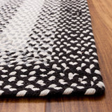 Super Area Rugs 5X8ft Farmhouse Braided Rug - Natural Soft Cotton Carpet for Living Room - Primitive Country Woven Rug - Black/Gray/Ivory Super Area Rugs