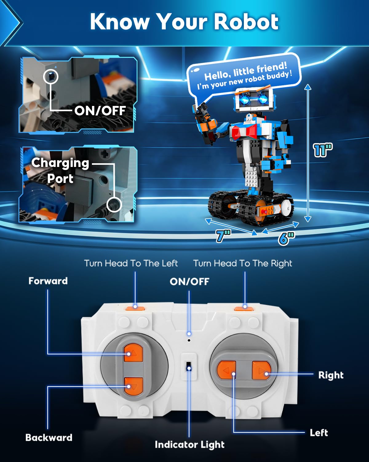 Robot Building Kits for Kids, Stem Toys for Boys Age 8-12, APP & Remote Control Educational Coding Building Sets, Programmable Robot for Kids, Rechargeable Robotic Kit Gifts for Girls Boys (635 PCS) HBUDS