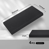 UMIACOUSTICS 4 PCS Acoustic Panels, 2“ Thick 23.6" x 11.8" Fiberglass Sound Proof Wall Panels, Self-adhesive Sound Absorbing Panels for Studios, Office, Home Theater. Deep Black UMIACOUSTICS