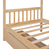 Montessori Twin Size House Bed with Storage Drawers - Bellemave Wooden Frame for Kids Bellemave