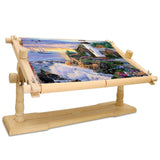 Jasvelly Rotated Embroidery Frame Stand - Adjustable Cross Stitch Scroll Frame, Beech Wood Quilt Frame Needlepoint Holder Floor Table Lap Stand for Stitching Sewing Craft (983312) Jasvelly