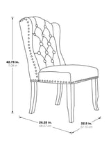 OSP Home Furnishings Jessica Button Tufted Wingback Upholstered Dining Chair with Wood Legs, Linen Fabric, 22.5” W x 26.25” D x 42.75” H OSP Home Furnishings