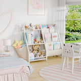 LATIBELL 3 Tier Kids Bookshelf and Toy Storage, Montessori Baby Toddler Bookshelf for Kids, Bookcase, Toy Storage Organizer, for Playroom, Bedroom, Nursery (White) LATIBELL