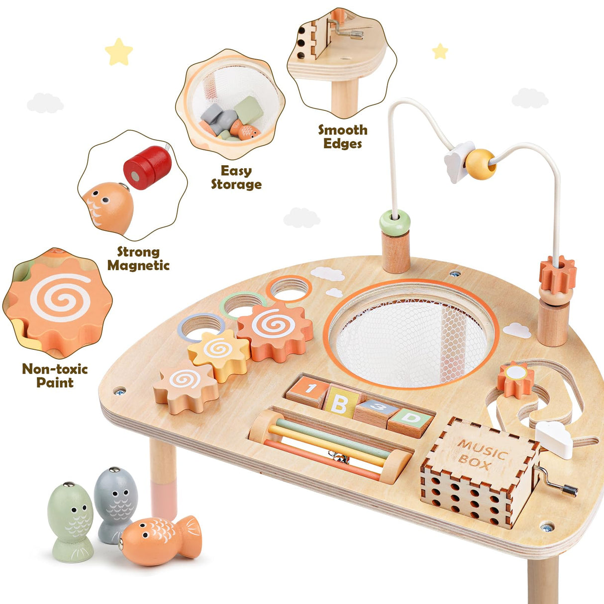 Activity Table for 1 Year Old, Montessori Toys for 1 2 Year Old Girls Boy Gifts, 8 in 1 Wooden Sensory Play Table for Toddler 1-3, Learning Toys for Baby 12-18 Months 1st Christmas Birthday Gifts Vanplay