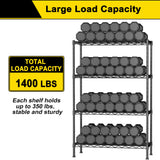 GIOTORENT 4-Wire Garage Shelving Storage Shelves, Metal Shelf Organizer 1400Lbs Capacity, Kitchen Storage Adjustable Shelf for Laundry Bathroom Pantry Closet, Black 36.2''L x 14''W x 53.4''H GIOTORENT