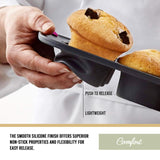 Trudeau Structured Silicone Muffin Pan, Pan-12 Cup, Grey/Mint Trudeau