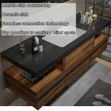 Bathroom Vanity with Sink - Modern Single Sink Bathroom Vanity, Wall Mounted Solid Wood Bathroom Sink Cabinet, Elegant Floating Vanity with Ample Storage and LED Anti-Fog Mirror (Square Mirror, 36") ZGNBSD