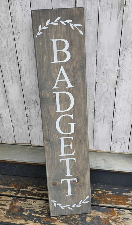 Farmhouse Personalized Family Name Sign - Last Name Sign, Choose Your Size & Color - Wooden Rustic Decor, Front Door Porch Entryway Vertical Welcome Sign Generic