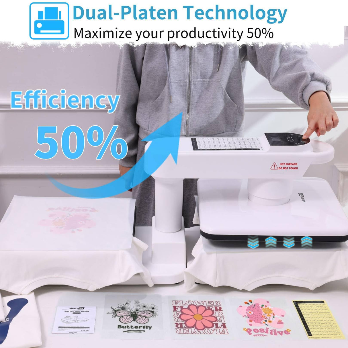 Heat Press Machine, Large Heat Press Digital Control Heat Transfer Machine for T Shirts AKEYDIY