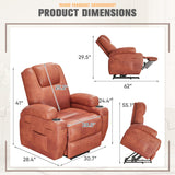 Flamaker Power Lift Recliner Chair Electric Lift Recliner for Elderly Power Lift Recliner Chair with Cup Holders Side Pockets for Living Room (Leathaire, Brown) Flamaker