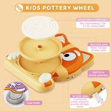 Pottery Wheel for Kids - Complete Pottery Tools Kit for Beginners, Arts and Crafts for Kids Ages 8-12 with 3 Pack Air Dry Clay, Mini Clay Making Pottery Wheel with Foot Pedal (Dog, Patented) Innofans