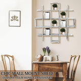 Suzile Oversize Coffee Mug Display Rack Wooden Display Shelves Rustic Wooden Floating Curio Shelf Travel Wall Mounted Coffee Mug Rack Holder Shadow Box Shelf (5.1x5.1x3in,Farmhouse White) Suzile