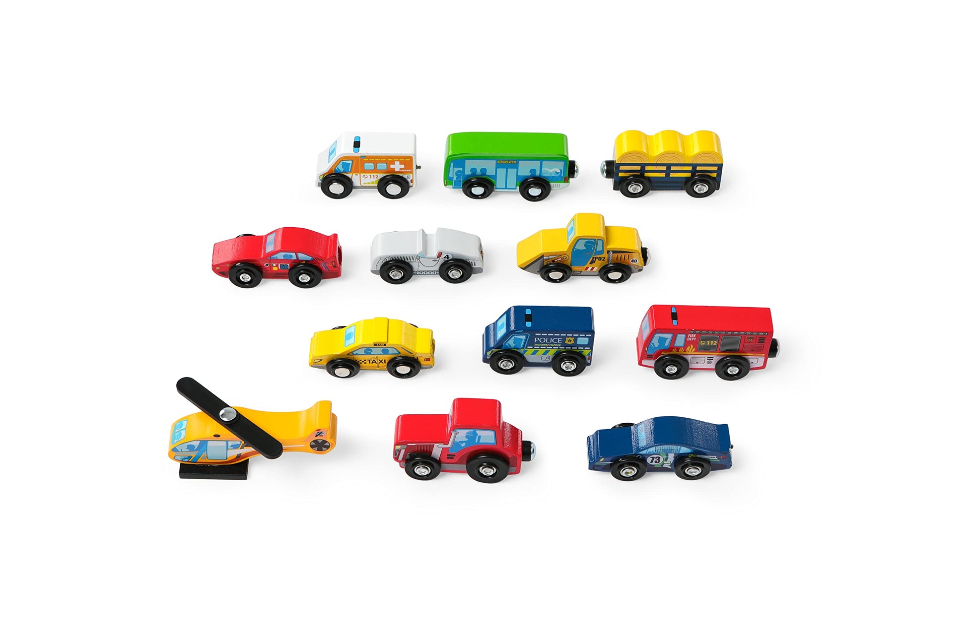 Woodenland 12pcs Wooden Train Cars, Wooden Magnetic Train Car Track, Wooden Car Toys Set for Toddlers and Kids 3+, Easter car - WoodArtSupply