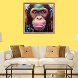 Bimkole 5D Diamond Painting Cute Monkey, Full Drill Animal Art Oil Painting DIY Rhinestone Embroidery Set Paint with Diamonds Art by Number Kits Cross Stitch Home Wall Craft Decoration (12x12inch) Bimkole