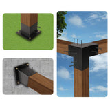 15° Slanted Pergola Brackets Kit for 4" x 4" Wood Pergola, Wall Mount Roof Pergola Bracket Kit, for Gazebo, Pergolas, Wood Stand Sheds, Metal Gazebo Kits - with Screws Riyhch