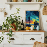 Ninonly 4 Pack Paint by Numbers Kit for Adults, Forest Paint by Number Kit Arts Kits for Beginners with Wooden Easel, Acrylic Painting, Framed Canvas for Gift Home Decor, 9 * 12 Inch Ninonly