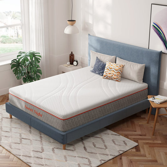 Sweetnight Full Bed Mattress, 10 Inch Full Memory Foam Mattress, Double Sides Flippable Full Size Mattress in a Box, Gel Infused and Perforated Foam for Comfy Sleep and Pressure Relief